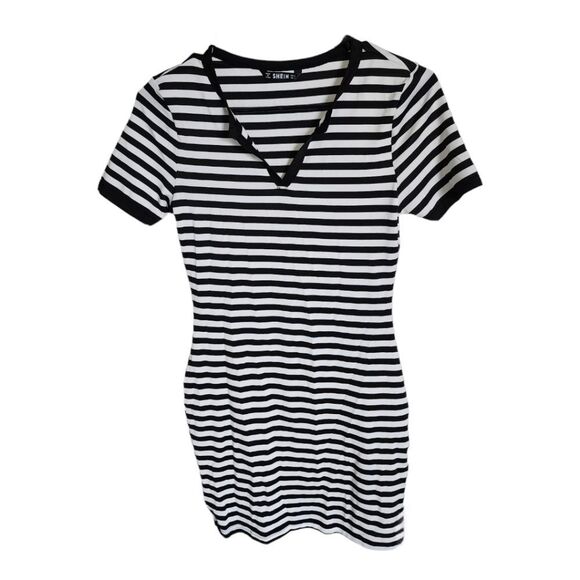 SHEIN Notch Neck Striped Dress - Picture 1 of 3